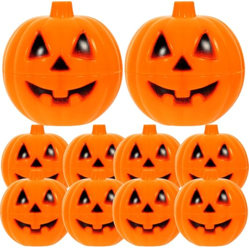 Mini Fillable Orange Halloween Pumpkin Eggs, Halloween Pumpkin Candy Box 12pcs Candy Holder Mini Storage Box Trick or Treat Boxes for Egg Treats Party Favor