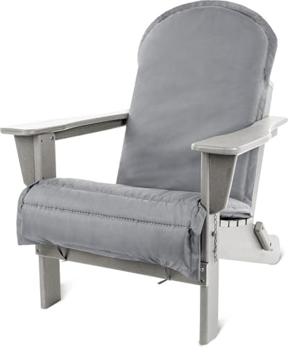 normani Faltbarer Adirondack Muskoka Gartenstuhl aus recyceltem Material - Gartensessel mit passender Auflage - Klappbarer Outdoor Stuhl Weiß Einheitsgröße