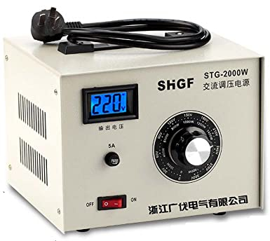LeTkingok Voltaje de Salida del Transformador de Voltaje de Potencia del Regulador Monofásico de 220V 0-300v Stg-2000w