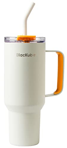 Blackube 1200ml Trinkbecher mit deckel und strohhalm, Becher mit deckel und strohhalm, Auslaufsicher, Große Trinkflasche aus Metall für Sport, Schule, Fitness, Outdoor, Camping-Fliederfarben