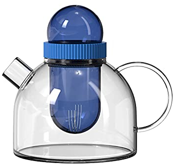 Carafe d'eau Pichet de filtre à ménage avec couvercle Verre créative Bouteille d'eau froide à haute température Théière à haute température for la maison, restaurant, café Carafes ( Color : Blauw )