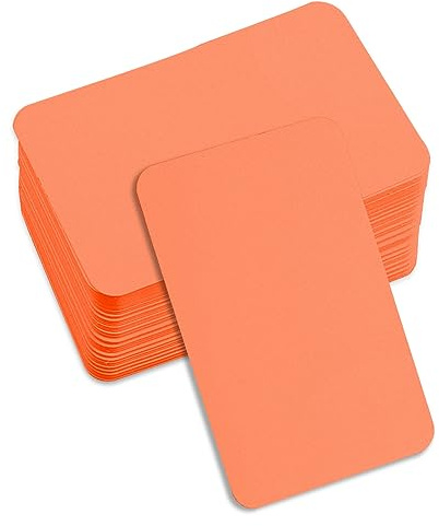 Rumyve Blank Message Cards - 100 Sheets, Doodle Hand-Drawn Note Cards, Blank Business Cards(Orange)