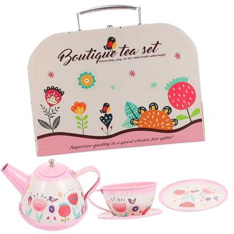 HOOTNEE 1ensemble Jouets De Thé Simulation avec Étui Set De Vaisselle pour Garçon Fille Théière Et Tasses Jeu De Rôle Et Imitation Créatif pour Petits