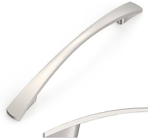 Amerdeco 10 Stück Möbelgriffe Gebürsteter Nickel Schrankgriffe Küchengriffe 128mm Lochabstand Schubladen Griffe Schubladengriffe Griffe für Küchenschränke Kleiderschrank UK0023