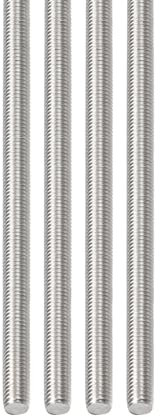 DTGN M8x1.25x250mm(DxPxL) Gewindestange - 4er Pack - Gut für Maschinen - Gewindestange aus 304 Edelstahl mit Rechtsgewinde - Silber