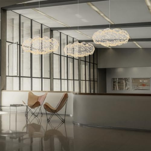 YZSJ Moderne Wolke Hängelampe LED Netz Ovale Hängelampe Höhenverstellbar Hängelampe Geeignet Für Esszimmer Wohnzimmer Schlafzimmer Café Bar Einkaufszentrum Küche(100cm)