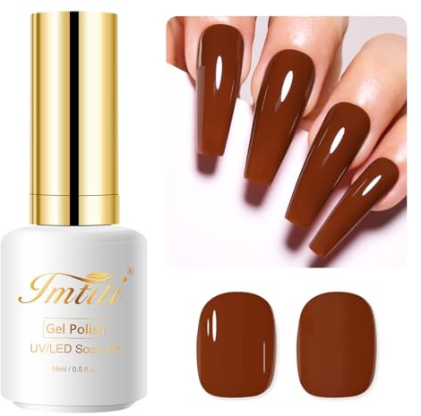 Imtiti Braun Schokolade Braun UV Gel Nagellack 15ML Soak Off Led Gel Nail Polish Herbst Winter DIY Nagel Kunst Starter Maniküre Salon Gellack Kit
