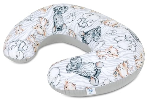Pepi - Stillkissen - Stillhörnchen - Still Kissen Nursing - Stillkissen Baby - Lagerungskissen - Schwangerschaftskissen - Kissen Schwangerschaft - Pregnancy Pillow - (Safari Grey)