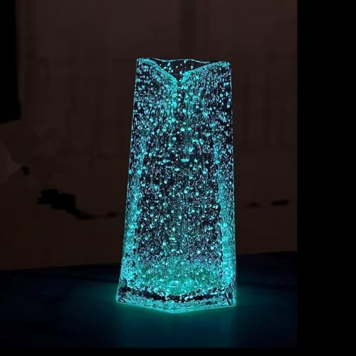 Radefasun Triangle Vases Luminous Handmade Glass Flower Vase | Desktop Ornaments Propagation Station Plant Holder for Home Wedding Decor (M, Triangle)