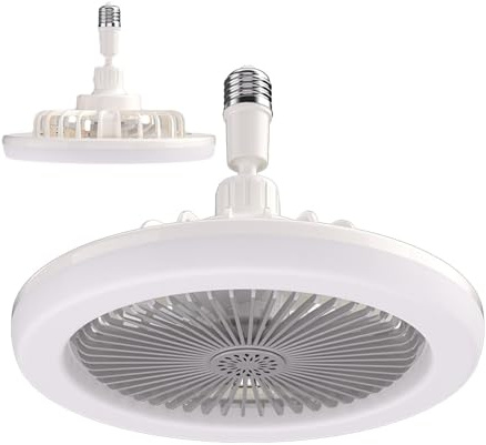 Ventilatore soffitto con luce - 30 W, ventilatore soffitto con lampada E27 | Ventilatore lampadario, minis ventilatore da soffitto LED per bagno/camera da letto/soggiorno/garage/cucina