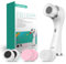 VOYOR Facial Cleansing Brush Electric with 3 Types of Replacement Heads Face Scrubber 3 Speeds Adjustable Face Brush for Skin Deep Cleansing and Exfoliation Rechargeable Face Cleansing Brush FB101