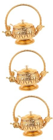 PRETYZOOM 3sets Retro Spice Jar Condiment Canister Vintage Style Kitchen Storage Sugar Tea Jars