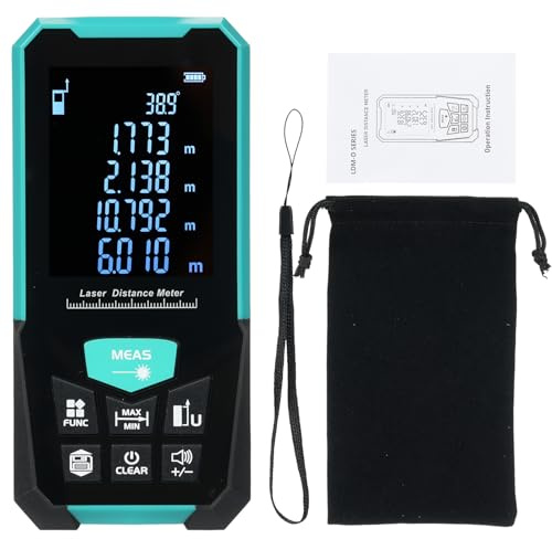 Weytoll Profesional Laser Distance Meter 50m/164ft Laser Tape Measure Rangefinder with Single Continuous Volumes Area Pythagoras Measurement Modes Digital Range Finder USB Charging W