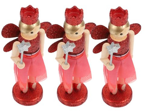 Cabilock 2 Juegos Ángel Cascanueces Serpentinas Cascanueces De Hadas De Ciruela Azucarada Toys Christmas Tree Decorations Decoración De Muñecas De Nuez Muñeca De Nuez Rojo 3 Piezas * 2