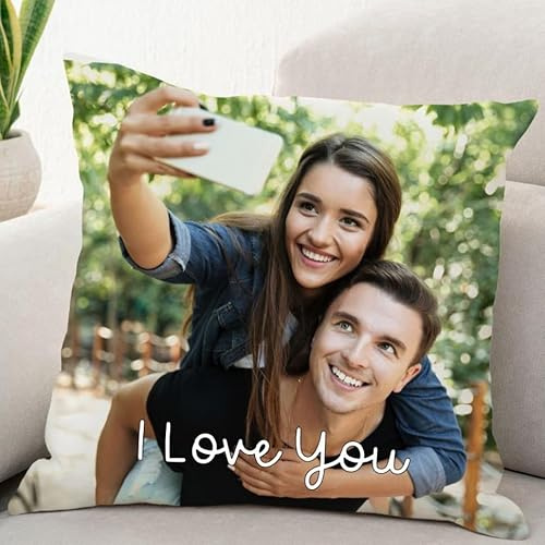 PRONENS®. Funda – Cojín Personalizado con Foto para San Valentín, Aniversario. Impresión a una Cara, desenfundable sin Cremallera, Lavable. Regalos para Expresar Amor. 40x40 Relleno Opcional.
