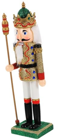 Cabilock 4 Pz Schiaccianoci di Natale twerking figura adesivi suite camera bedroom decoration natale di natale figure di schiaccianoci del soldato di natale Di legno Golden