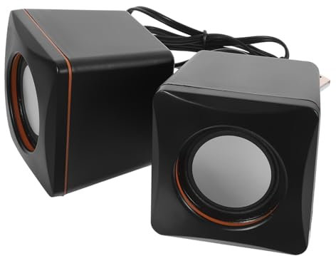 SWOOMEY 1par Altavoces Mini USB para Ordenador Altavoces Portátiles De Escritorio Conexión USB Sonido Estéreo De Calidad Compatible Pc y Laptop Diseño Compacto y Liviano