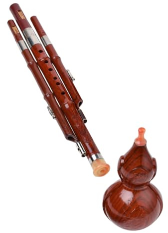 VINTORKY Professionelle Chinesische Bakelit Hulusi Kürbisflöte Glatte Oberfläche Angenehm Klingendes Blasinstrument für Anfänger und Erwachsene Traditionelles Folk Musikinstrument