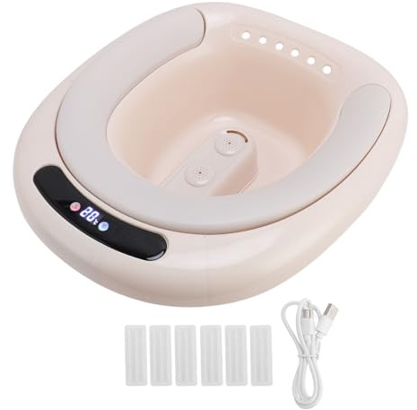 1500ML Electric Sitz Bath Electric Bidet White PU Mat Hip Bath Bowl Sitz Basin for Toilet