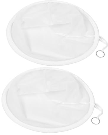 HOMSFOU Filtre à Miel Conique à Maille Fine en Fibre Réutilisable Beige, Lot de 2 Pièces pour Extraction de Miel en Apiculture