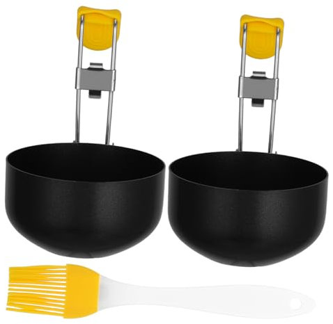 Cabilock 2piezas Molde De Huevo Plegable Antiadherente De Acero Inoxidable Para Cocinar Huevos Sartén Para Desayunos y Postres