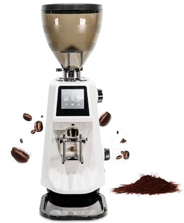 FBJAMZ Moulin à café électrique Commercial, meule Plate de 74 mm, capacité de trémie de 1,2 kg, Moulin à Grains de café, pour Le Camping, Les Voyages, la fête
