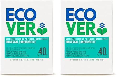 Ecover Universal Waschpulver Konzentrat Lavendel (3 kg / 40 Waschladungen), Vollwaschmittel mit pflanzenbasierten Inhaltsstoffen, Waschmittel Pulver für natürlich fasertief reine Weißwäsche