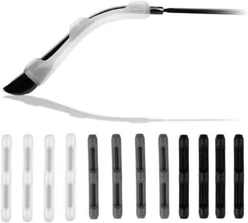 6 paia di copristanghette e protezioni per aste in silicone, protezioni antiscivolo per aste, comodi paraorecchie per occhiali da lettura, occhiali da sole sportivi, in 3 colori (nero, bianco, grigio)