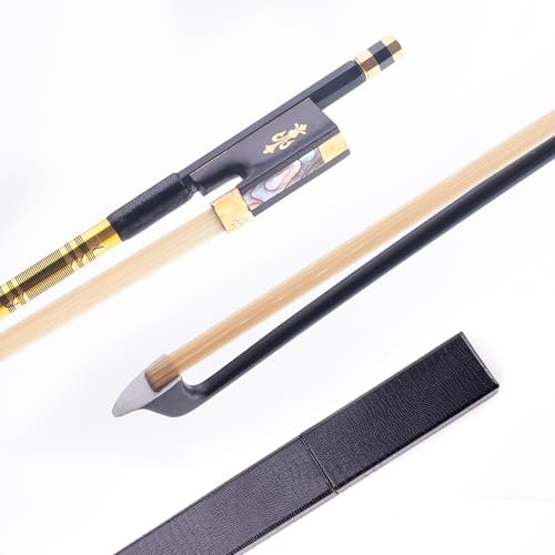 Ecotown Archet de violon professionnel 4/4 en fibre de carbone - Taille complète - Avec crin de cheval mongol et fleur de lys - Faible maintenance professionnelle pour les niveaux de concert