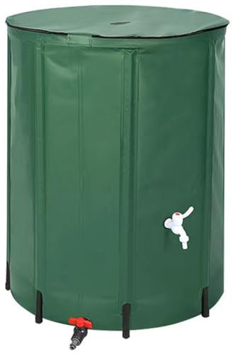 ACNMGDF Botte per Pioggia Pieghevole Portatile: Serbatoio Acqua Resistente con Rubinetto & Kit Troppo Pieno - Design Compatto per Raccolta Acqua Piovana da Grondaie Verde 264Gallon/1000L