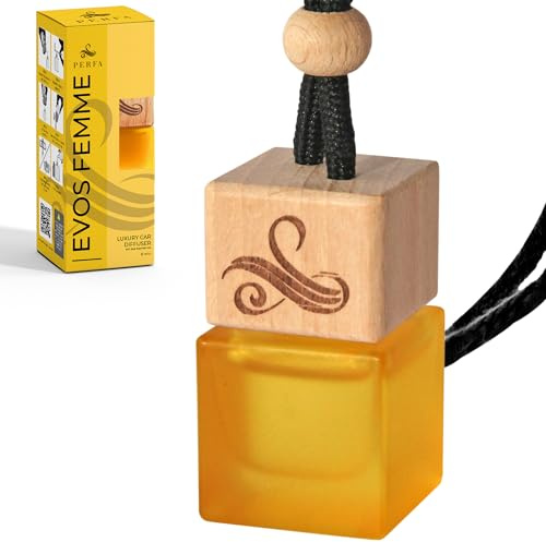 Car Air Fresheners for Women - Evos Femme Inspired Perfume by Perfa | Luxury Fragrance - Long Lasting Freshness with Odour Eliminator Technology with Vent Clip - Great for Any Vehicle - 8ml