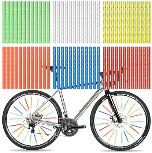 Lot de 72 Réflecteurs Rayons de vélo 75mm Réflecteurs colorés à 360° Haute visibilité Catadioptres pour Rayons de vélo Réflecteurs adaptés aux vélos de Route,vélo Tout Terrain et vélos pour Enfants