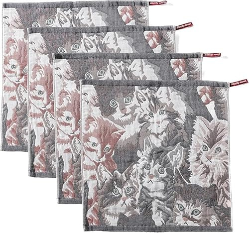 HOORDRY Premium Geschirrtücher 4er-Set 100% Baumwolle | Doppelseitig Küchentücher,Dekorativ Küchentüch und Aufhängeschlaufen,Vielseitige Hochabsorbierend und Langlebig 41x39CM