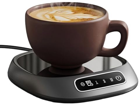 Tassenwärmer – wiederaufladbar mit intelligentem Touchscreen, elektrischer Kaffeewärmer für den Schreibtisch, für den Winter, kalt, Tee, Schokolade, Milch, Küche, Schlafzimmer, Arbeitszimmer, Tisch