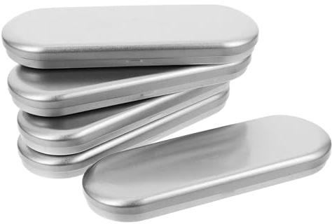 MOTHNUR 5pcs Tinplate Stationery Holder Box for Pen Box Container Pencil Case Storage Lid Multi Functional Tin Pencil Holder for Craft Storage