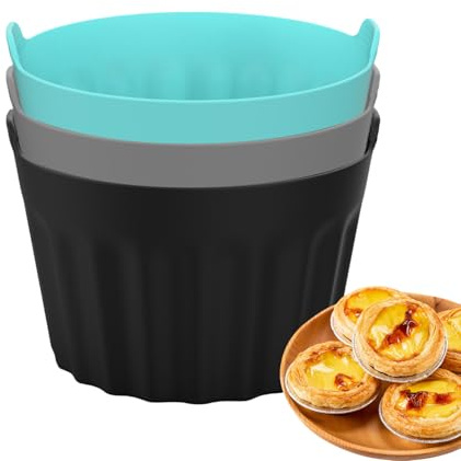 Naqqios per friggitrice ad aria calda – Stampo per friggitrice ad aria in silicone per cupcake, Airss Fryerss, pirottini da forno riutilizzabili in silicone | Stampo antiaderente per torte, muffin,