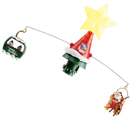 FROMCEO Motorized Christmas Santa Flying Bobsled Decoration With Modifiable Heart Efficient LED Radiances 9.8ft Cable Encompassed Modifiable Sleigh Party Decoration