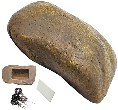 Genérico de Llaves de Piedra para Exteriores - Fuerte de Almacenamiento Oculta para Llaves de Repuesto | Diseño Realista de Roca de Resina con Sellado Impermeable y a Prueba de Polvo para ocultación