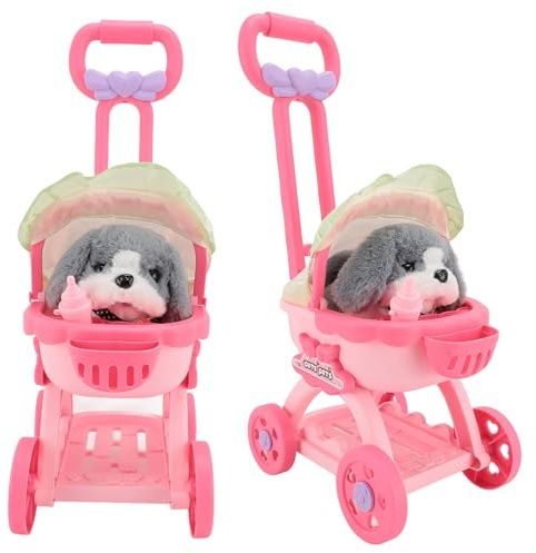 Riuulity Juguete para Cochecito de Mascotas, Carrito de Empuje para Niños con Características Educativas, Fomenta el Juego Imaginativo y la Coordinación para Niños y Niñas (Fornida)