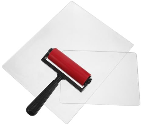 ORFOFE Piastra per Stampa in Gel con Rullo per Timbri Strumenti per Stampa Artigianale per Progetti di Timbratura Pittura e Tecnica Mista per Studio e Aula