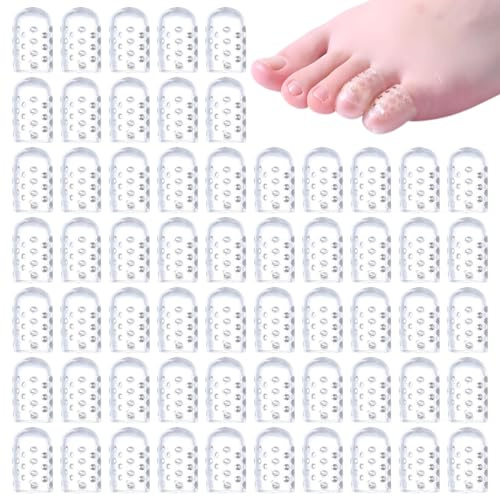 EIDUOVA 60 Pezzi Protezione Della Punta Trasparente, Silicone di Protezione Dei Piedi