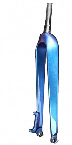 Mountain Bike 26 27.5 29 Pollici Fibra di Carbonio Forcella Rigida MTB 1-1/8 Tubo Conico 9x100mm QR Forcella Anteriore Freno a Disco Senza Filettatura Ultraleggera 560g (Colore: Blu, Taglia 2