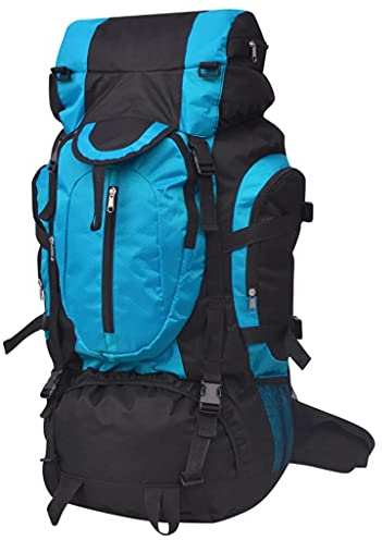 vidaXL Wanderrucksack Reiserucksack Camping Trekking XXL 75 L schwarz und blau