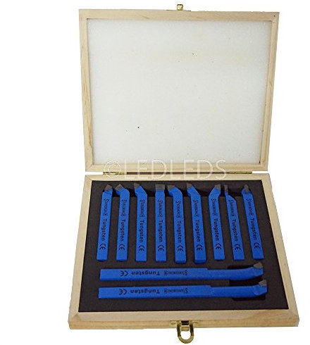 UTENSILI DA TAGLIO LAME IN ACCIAIO PER TORNIO 8X8 MM 11 PZ IN CASSETTA TUNGSTENO