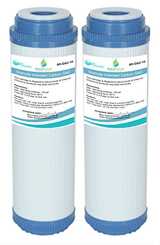 2X AquaHouse 10 Granular Activated Carbon Water Filter Cartridge for Reverse Osmosis, Whole House, Drinking Water