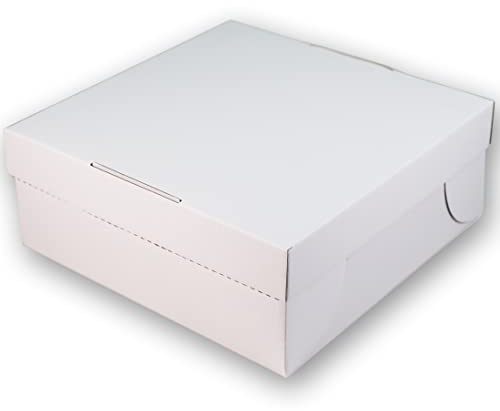 100 Tortenkartons 32x32x12cm 2teilig | Kuchen Transportbox aus Pappe für Torten und Kuchen | Praktische Kuchenkartons oder Cake Box | Die Kuchenbox aus stabiler Pappe als Kuchen Verpackung