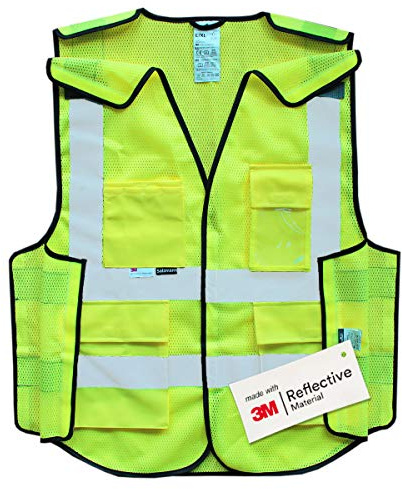 Salzmann Multi-Pocket Safety Vest - High Visibility 5-Point-Breakaway Vest - Made with 3M Reflective Material