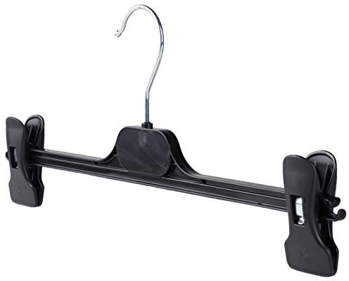 The Hanger Store 10 Black 35cm Plastic Adjustable Clip Hangers