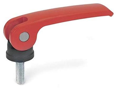 Tenditore eccentrico rosso, 101 mm di lunghezza, disco di appoggio rigido, 50 mm, vite M10