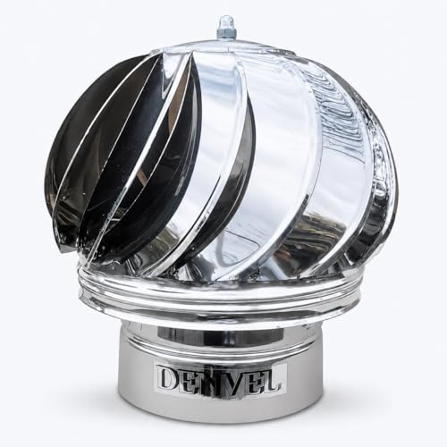 Schornsteinabdeckung 125mm Drehbarer Edelstahl, AUSTAUSCHBARE LAGER, Kaminaufsatz Kaminhaube Schornsteinaufsatz Lüftungsaufsatz - Denvel®